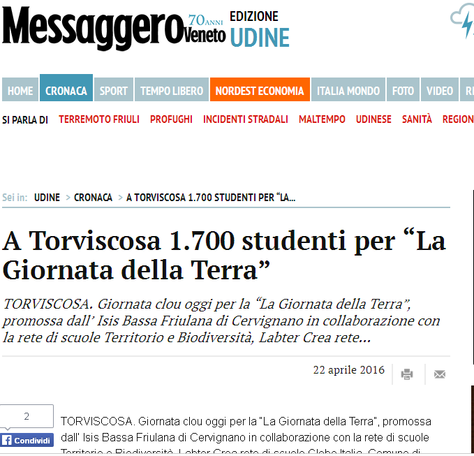 messaggero veneto 22 4 16