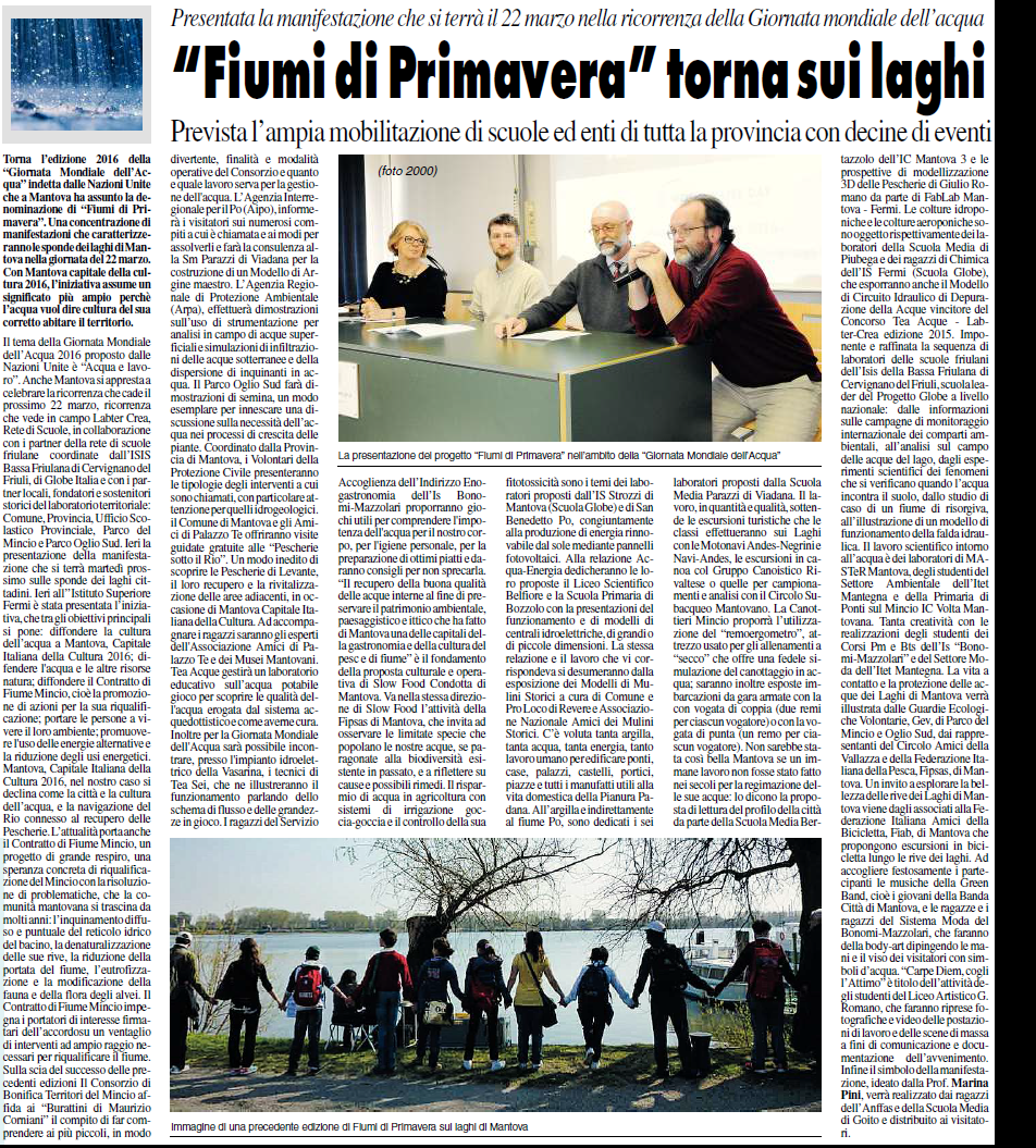 16 3 2016 vocemn Fiumi di Primavera torna sui laghi