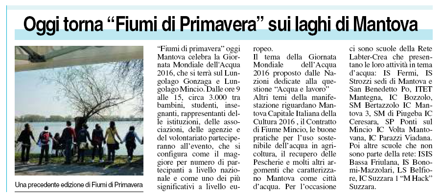 22 03 2016 vocemn Oggi torna Fiumi di Primavera sui laghi di Mantova