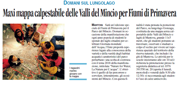 2018 03 20 vocemn Maxi mappa calpestabile delle Valli del Mincio per Fiumi di Primavera