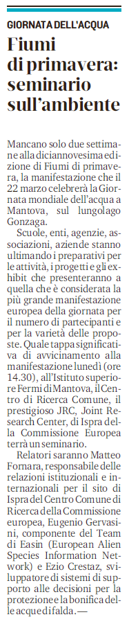 08 03 2019 gazzmn Fiumi di primavera seminario sullambiente